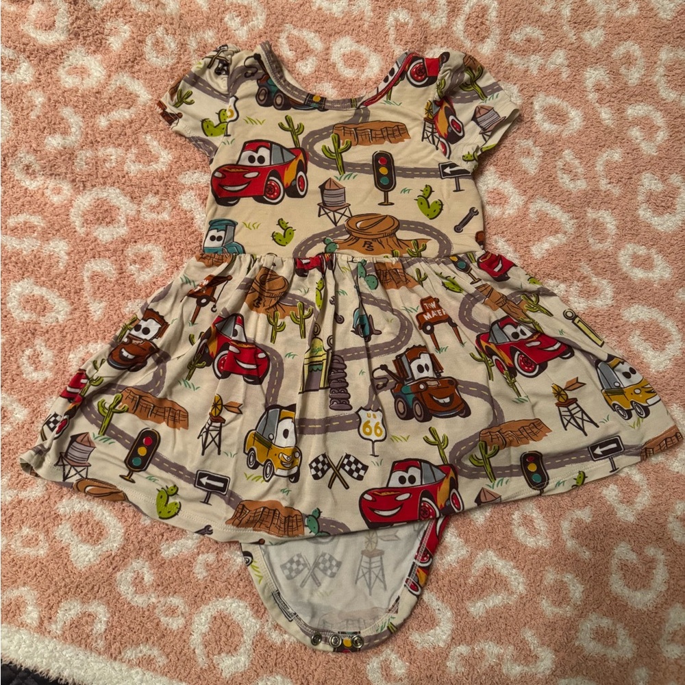 Little Sleepies Cars Dress with Bodysuit